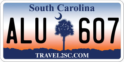 SC license plate ALU607