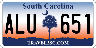 SC license plate ALU651
