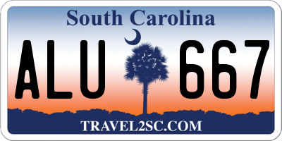 SC license plate ALU667