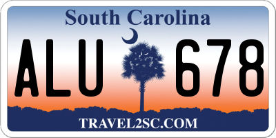 SC license plate ALU678