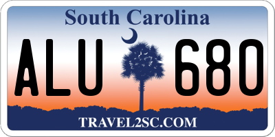 SC license plate ALU680