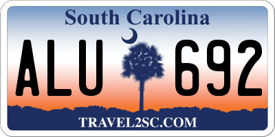 SC license plate ALU692