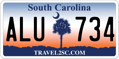 SC license plate ALU734