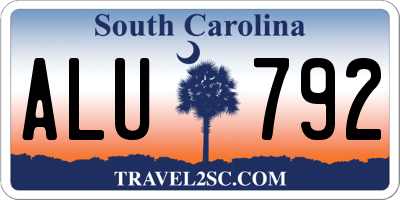 SC license plate ALU792
