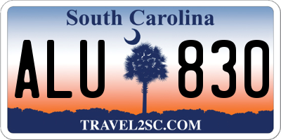 SC license plate ALU830