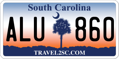 SC license plate ALU860