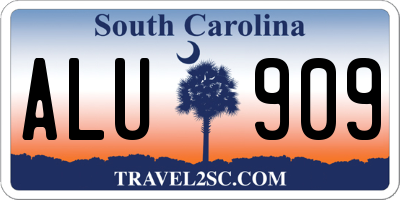 SC license plate ALU909