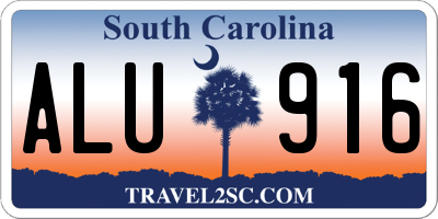SC license plate ALU916