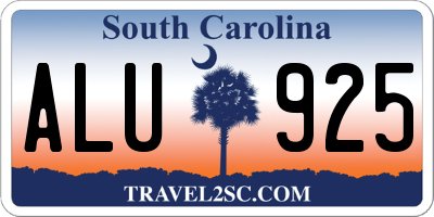 SC license plate ALU925