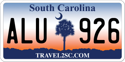 SC license plate ALU926