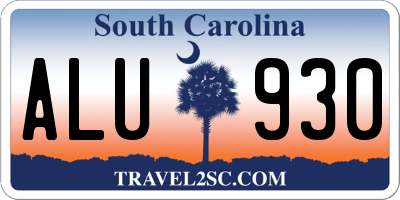 SC license plate ALU930