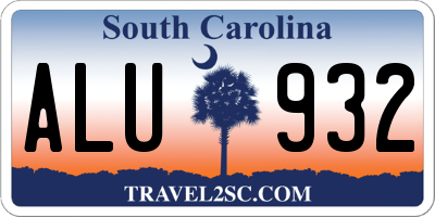 SC license plate ALU932
