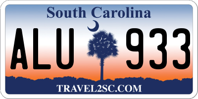 SC license plate ALU933