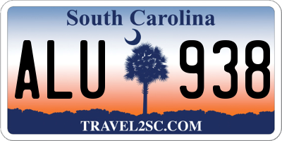 SC license plate ALU938