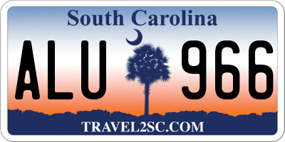 SC license plate ALU966