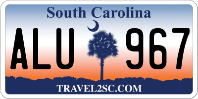 SC license plate ALU967
