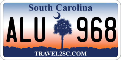 SC license plate ALU968