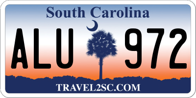 SC license plate ALU972