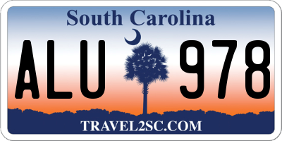 SC license plate ALU978