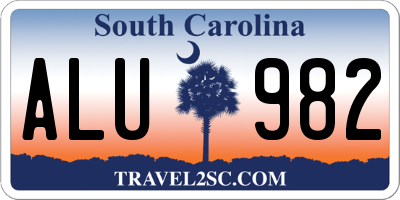 SC license plate ALU982