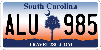 SC license plate ALU985