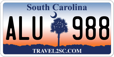 SC license plate ALU988
