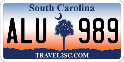 SC license plate ALU989