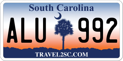SC license plate ALU992