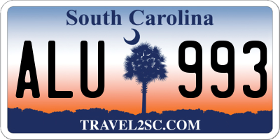 SC license plate ALU993