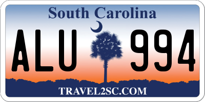 SC license plate ALU994