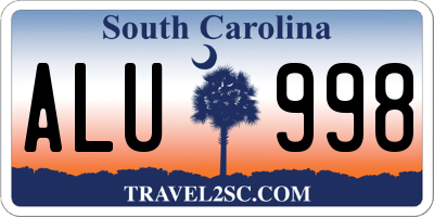 SC license plate ALU998