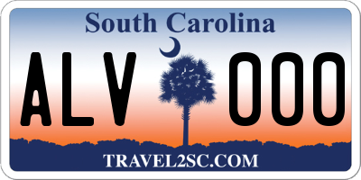 SC license plate ALV000