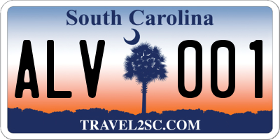 SC license plate ALV001