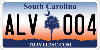 SC license plate ALV004