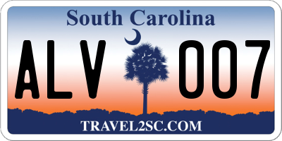SC license plate ALV007