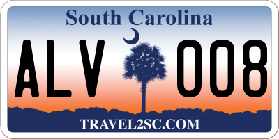 SC license plate ALV008