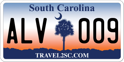 SC license plate ALV009