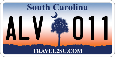 SC license plate ALV011