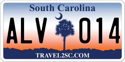 SC license plate ALV014