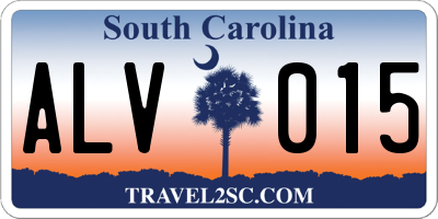SC license plate ALV015