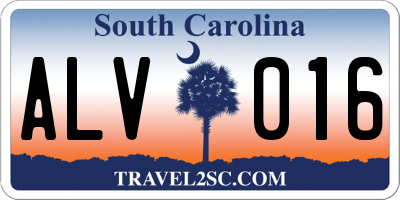 SC license plate ALV016