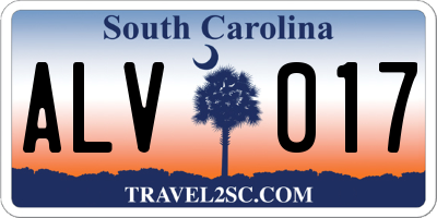 SC license plate ALV017