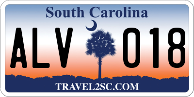 SC license plate ALV018