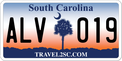 SC license plate ALV019