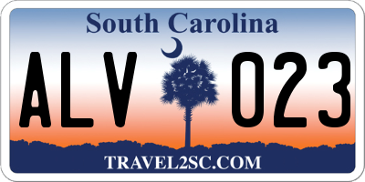 SC license plate ALV023