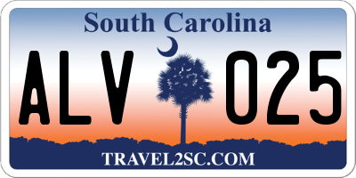 SC license plate ALV025