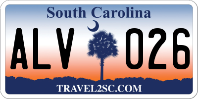 SC license plate ALV026