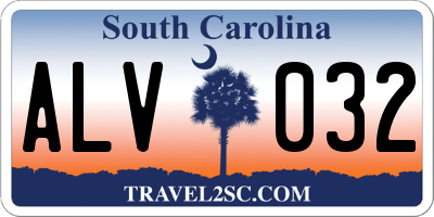 SC license plate ALV032