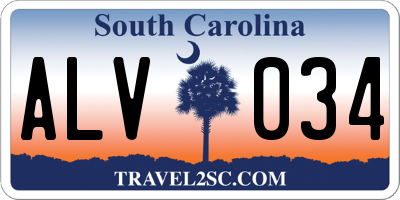 SC license plate ALV034