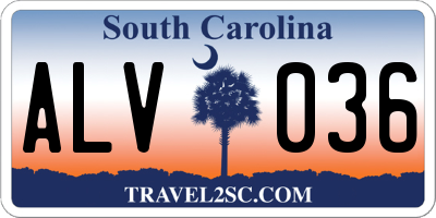 SC license plate ALV036
